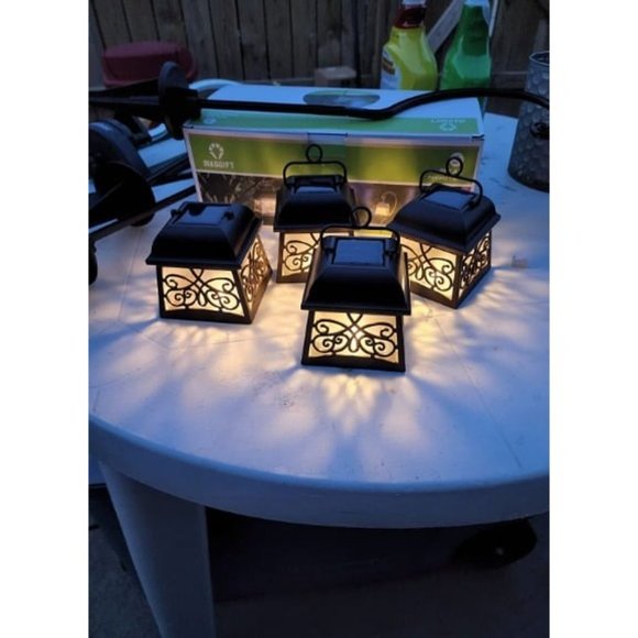 4 Pack 22 Inch Hanging Solar Lights Multipurpose with 4 Shepherd Hooks Outdoor - Picture 2 of 2